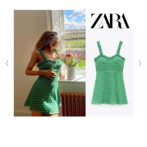 Zara Green Floral Dress
